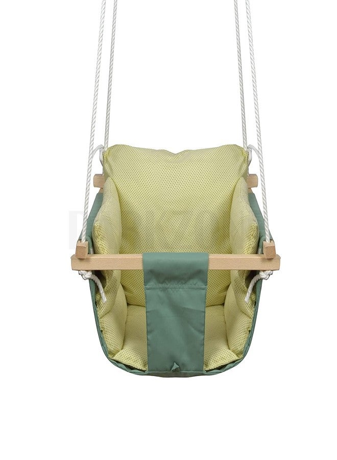 DARKZONE Swing for Kids | Jhula for Kids/Baby | Baby Swing Hanging Indoor Outdoor | Baby Garden Swing with 2 Pillows (6 Months to 4 Years, Up to 20 Kg, G Yellow) - Image 3